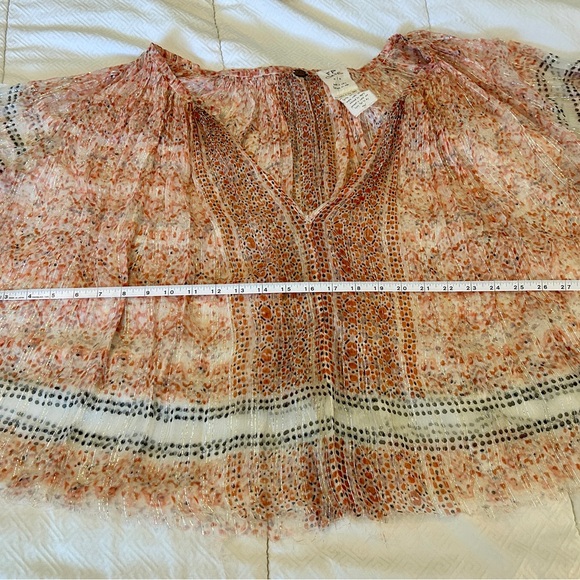 FP ONE (Free People) sheer top - multi color, metallic threads - M - Picture 9 of 9